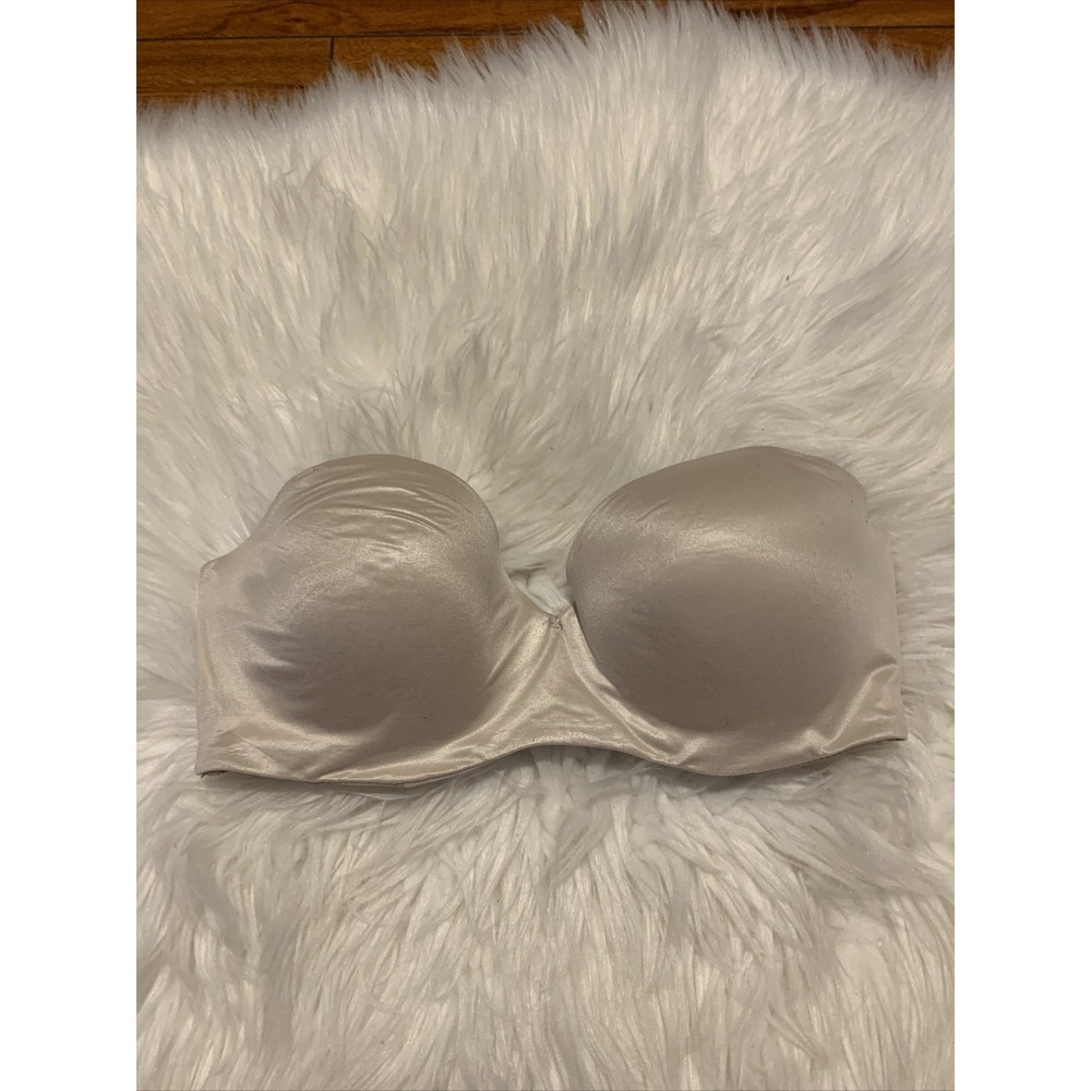 victoria secret body by victoria bra strapless t shirt bra 32D beige comfortable